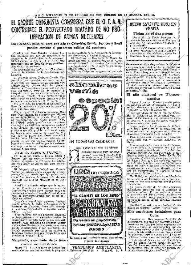 ABC MADRID 23-02-1966 página 41