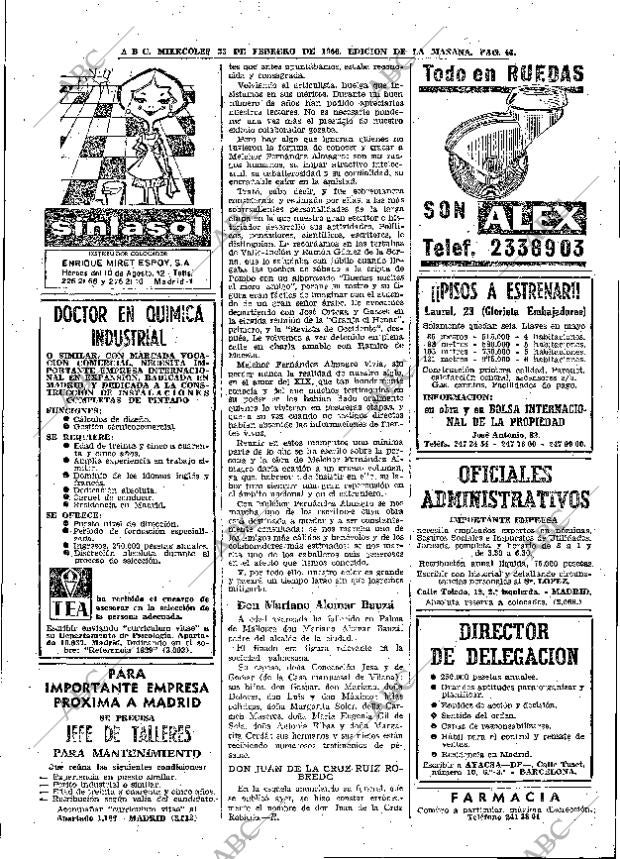 ABC MADRID 23-02-1966 página 46