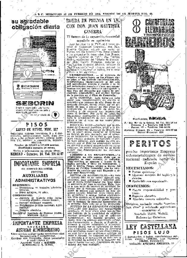 ABC MADRID 23-02-1966 página 48