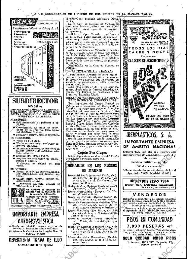ABC MADRID 23-02-1966 página 62
