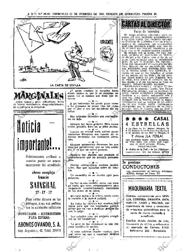 ABC SEVILLA 23-02-1966 página 45