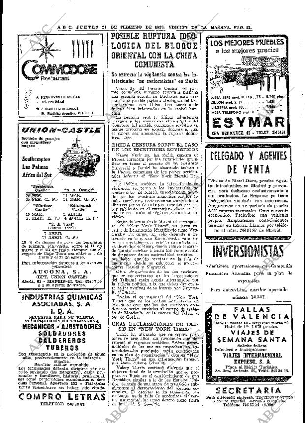 ABC MADRID 24-02-1966 página 52