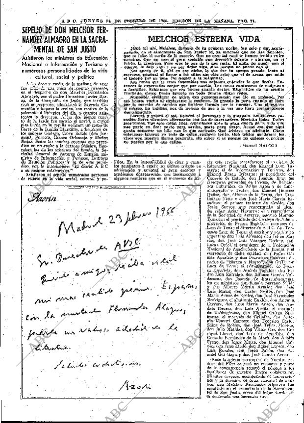 ABC MADRID 24-02-1966 página 77