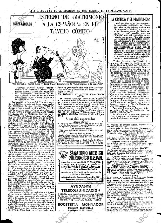 ABC MADRID 24-02-1966 página 91