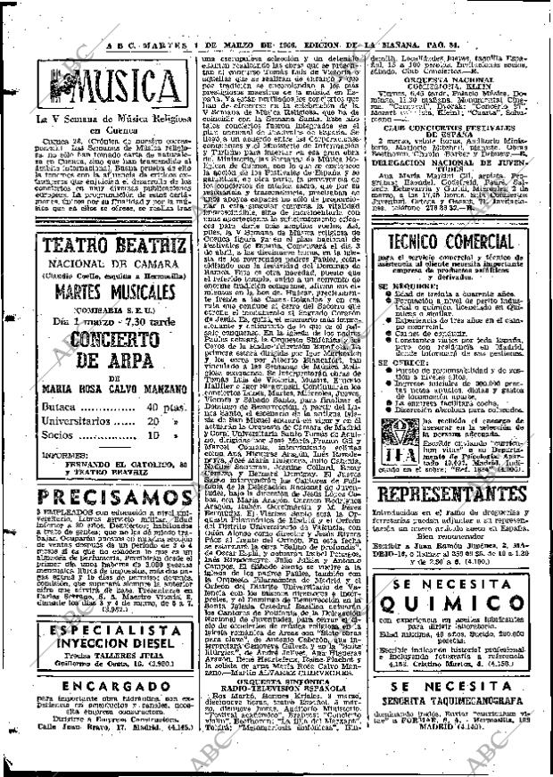 ABC MADRID 01-03-1966 página 84