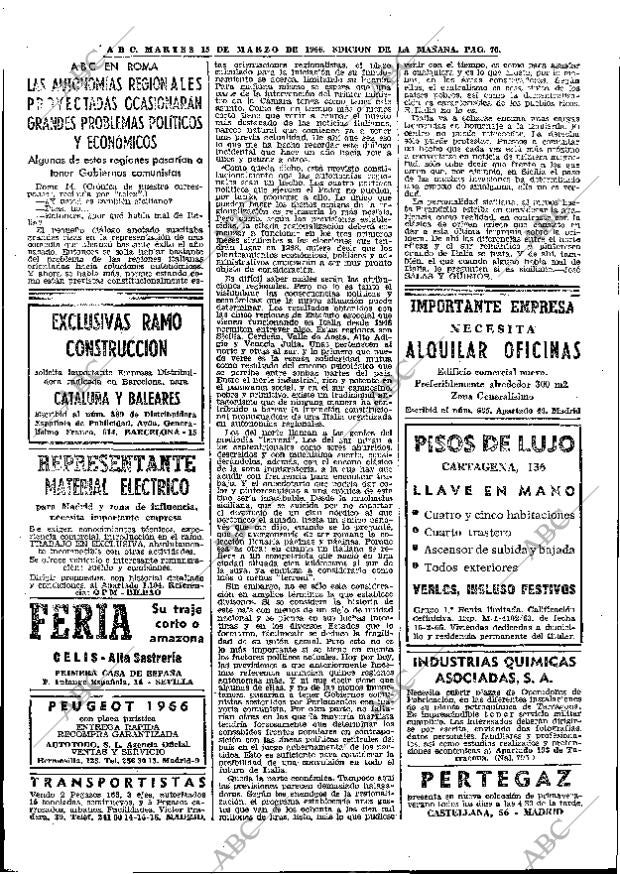 ABC MADRID 15-03-1966 página 70