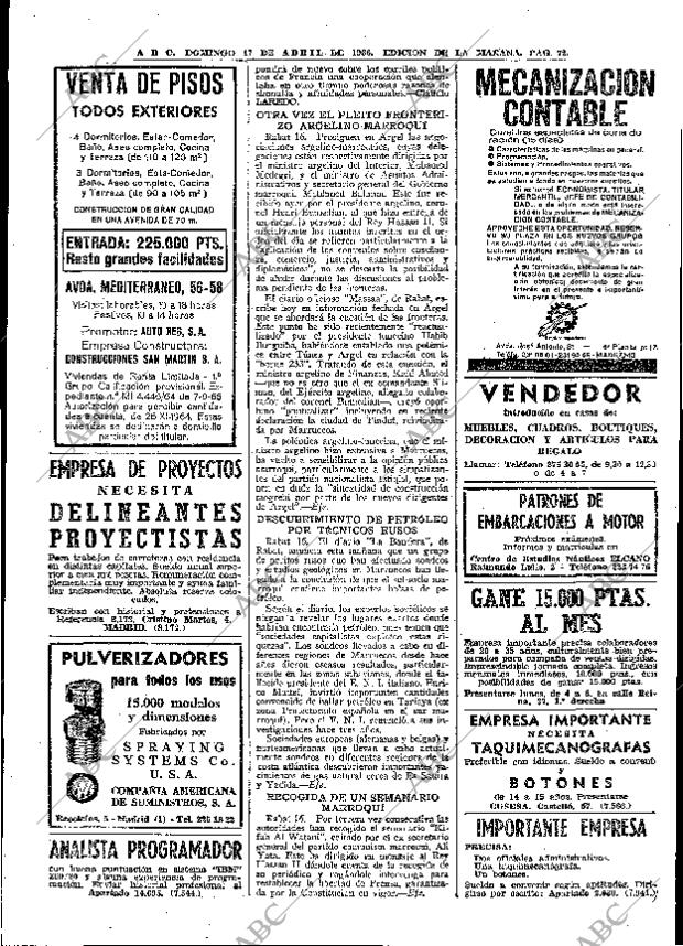 ABC MADRID 17-04-1966 página 72