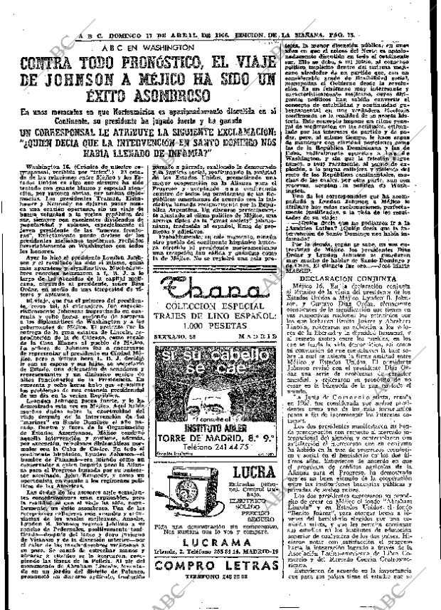 ABC MADRID 17-04-1966 página 73