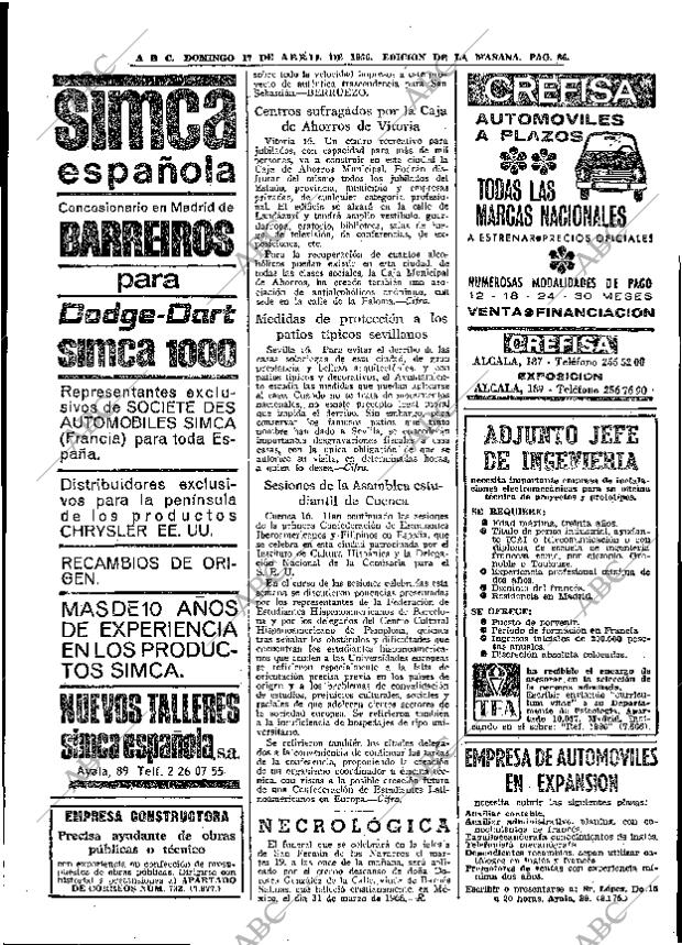 ABC MADRID 17-04-1966 página 86