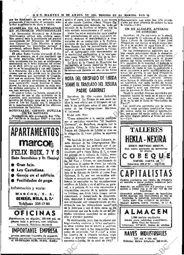 ABC MADRID 19-04-1966 página 74