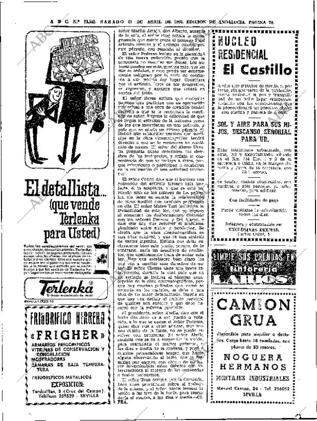 ABC SEVILLA 23-04-1966 página 74