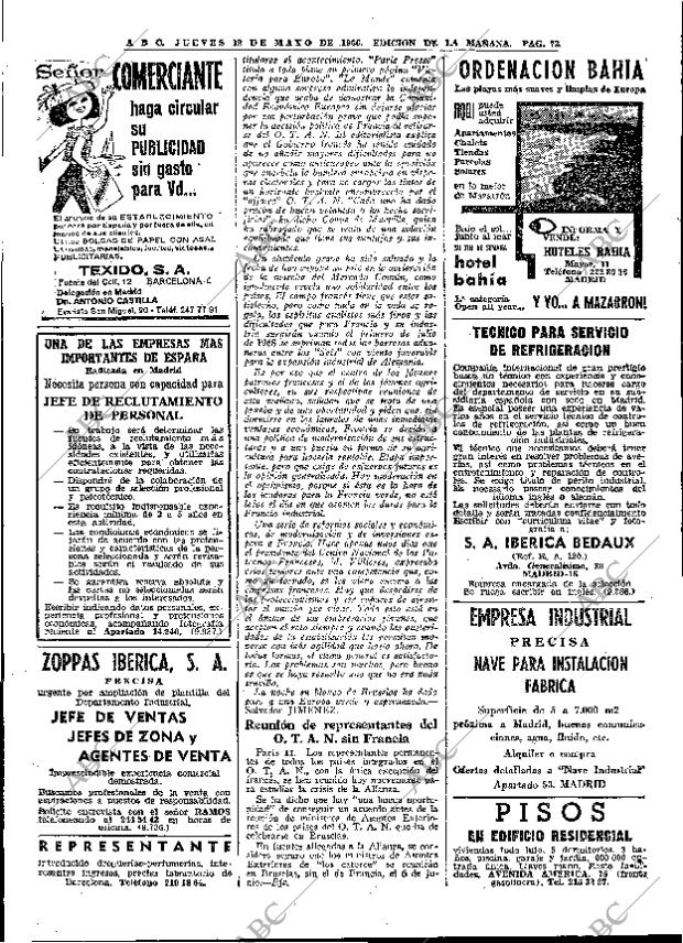 ABC MADRID 12-05-1966 página 72