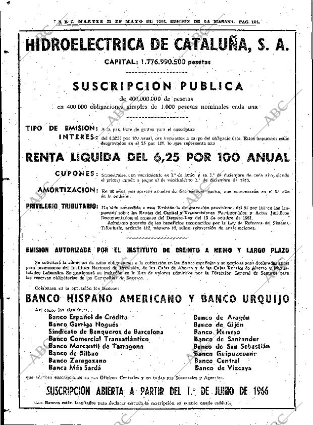 ABC MADRID 31-05-1966 página 104