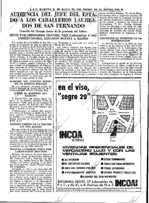 ABC MADRID 31-05-1966 página 67