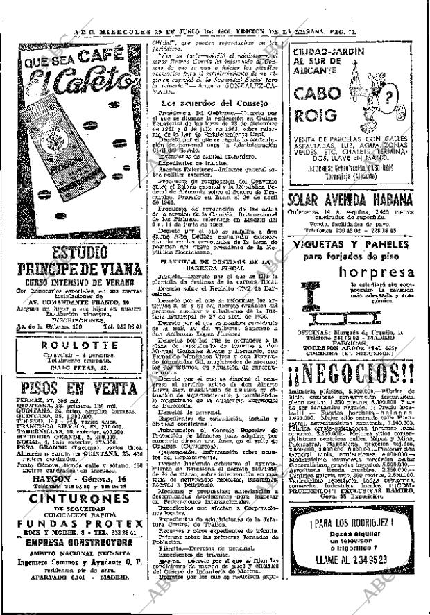 ABC MADRID 29-06-1966 página 70