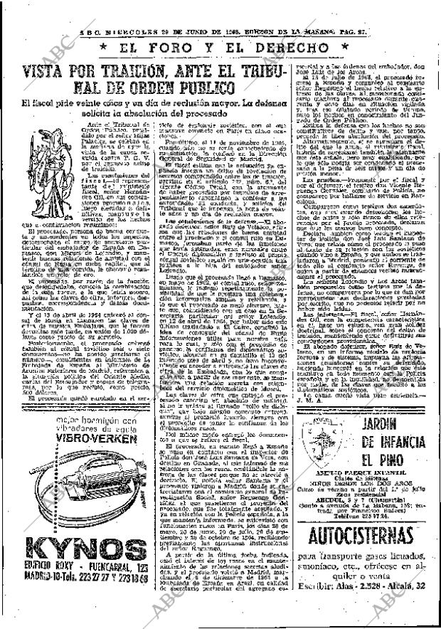 ABC MADRID 29-06-1966 página 87