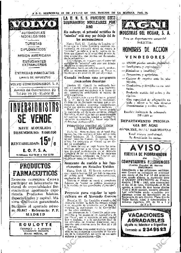 ABC MADRID 13-07-1966 página 34