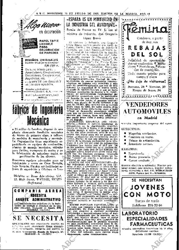 ABC MADRID 13-07-1966 página 62