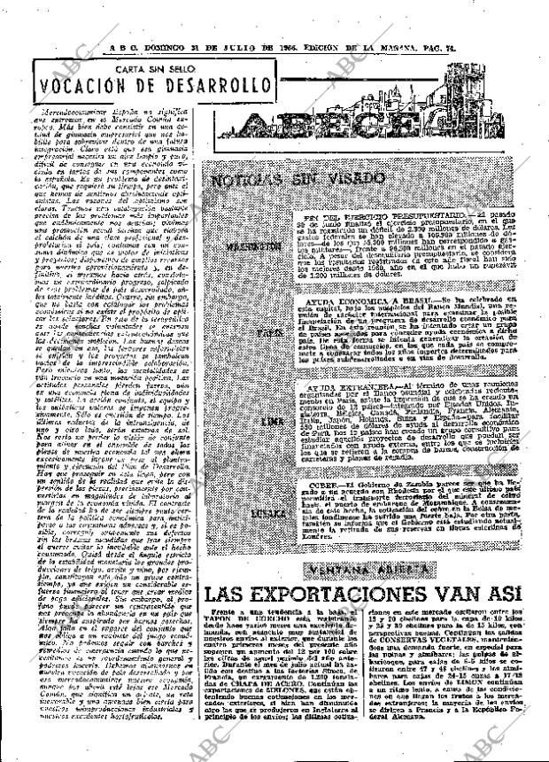 ABC MADRID 31-07-1966 página 74