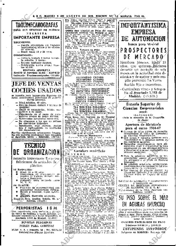 ABC MADRID 09-08-1966 página 66