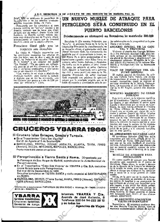 ABC MADRID 10-08-1966 página 41