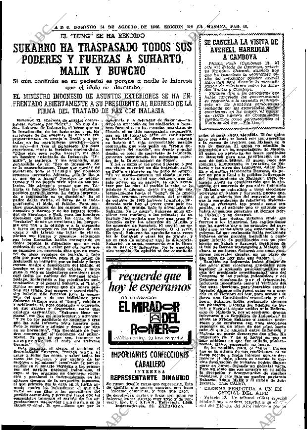 ABC MADRID 14-08-1966 página 45