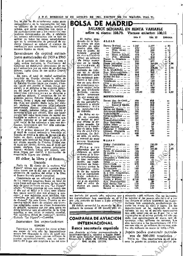 ABC MADRID 14-08-1966 página 71