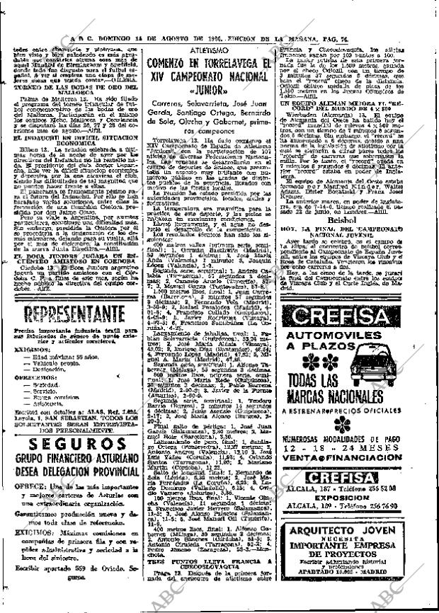 ABC MADRID 14-08-1966 página 74