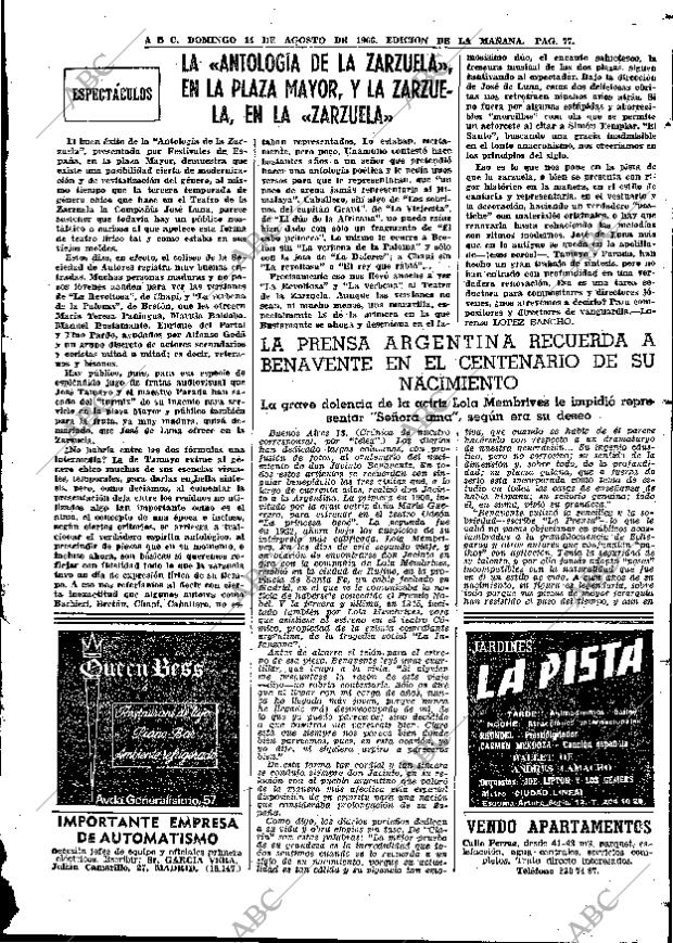 ABC MADRID 14-08-1966 página 77