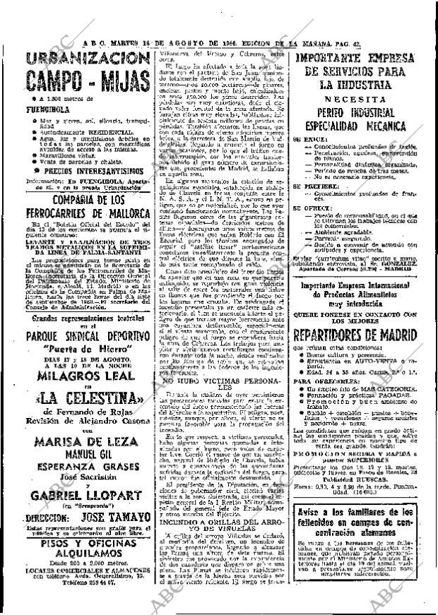 ABC MADRID 16-08-1966 página 42