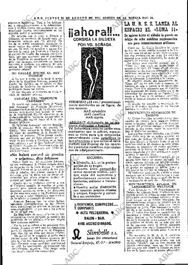 ABC MADRID 25-08-1966 página 28