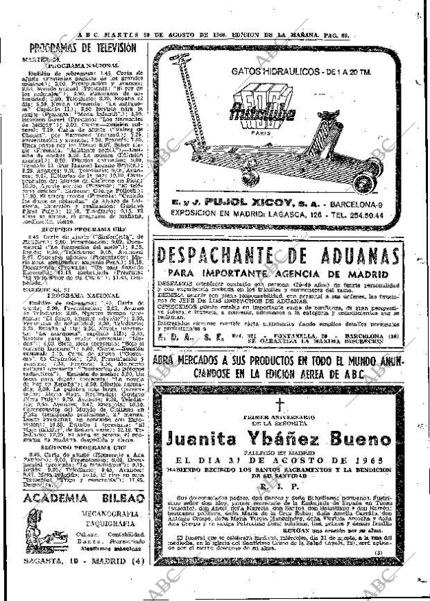 ABC MADRID 30-08-1966 página 69