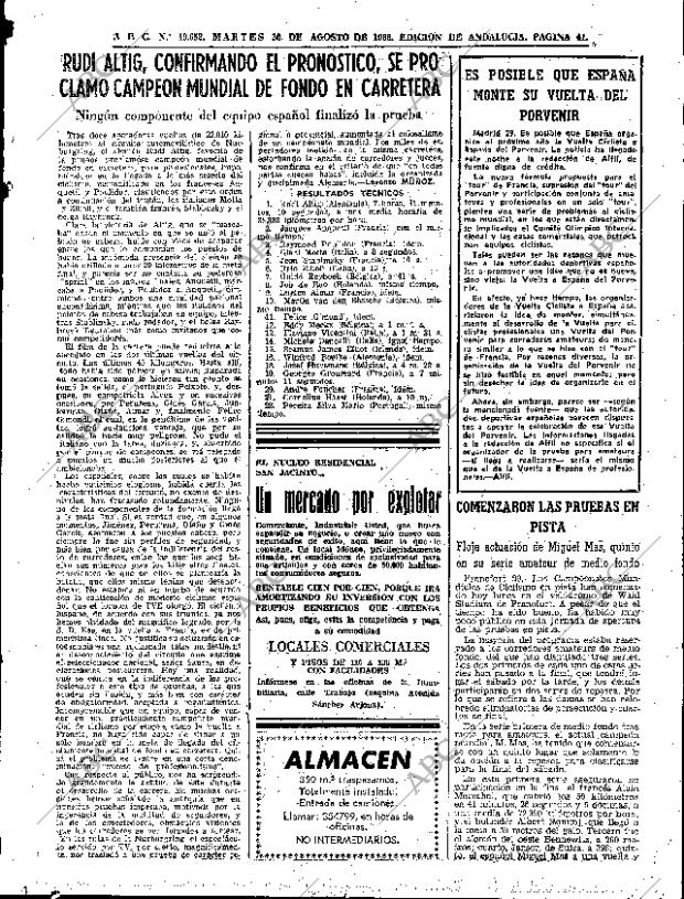 ABC SEVILLA 30-08-1966 página 41