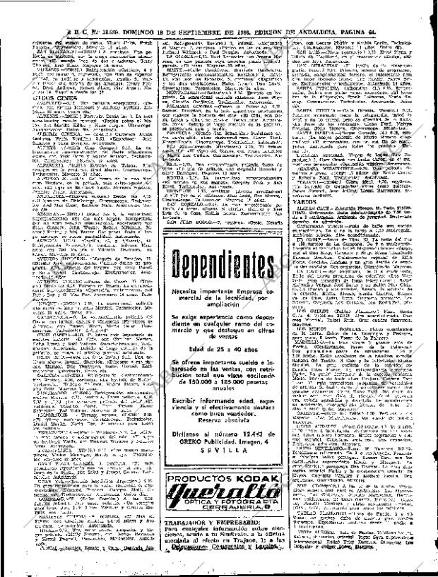 ABC SEVILLA 18-09-1966 página 64