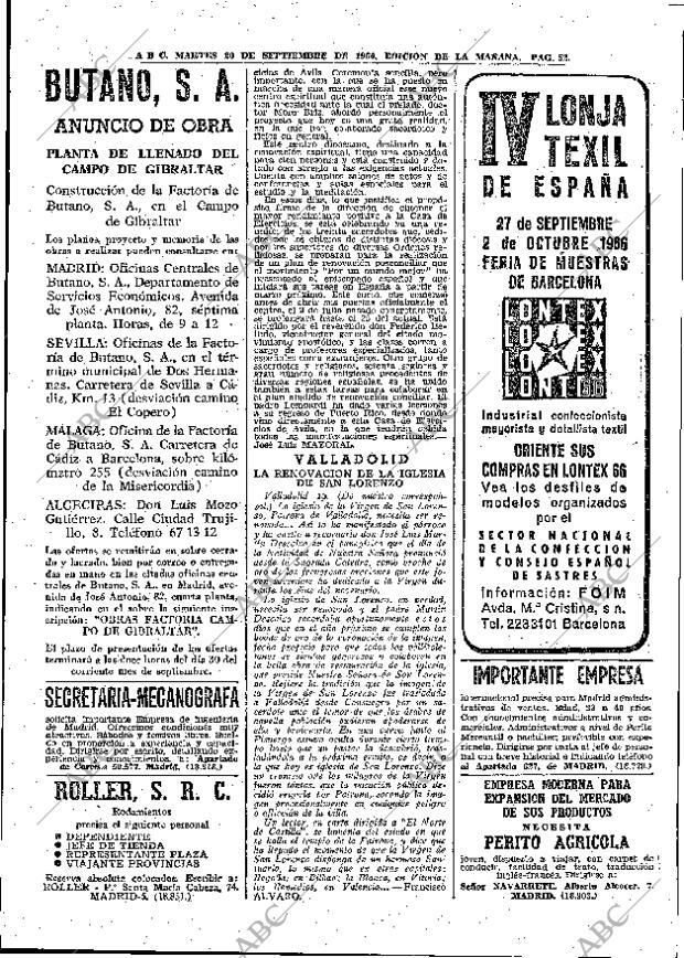 ABC MADRID 20-09-1966 página 52