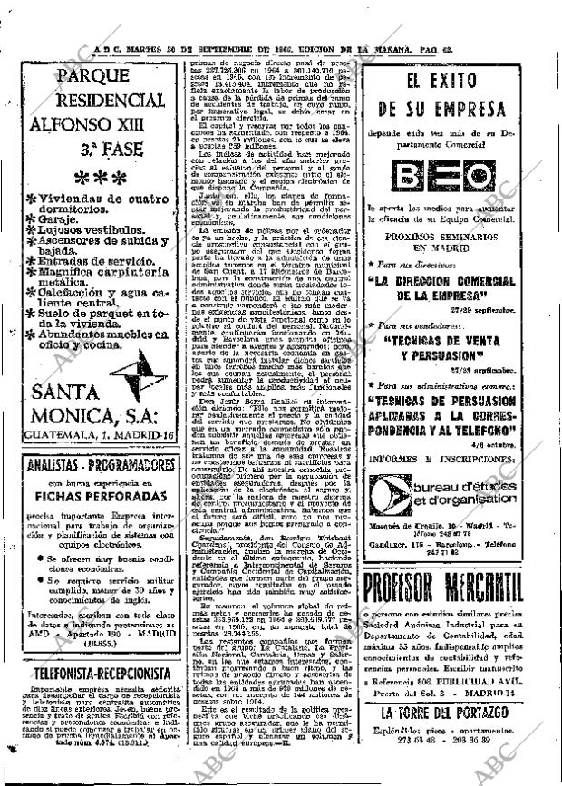 ABC MADRID 20-09-1966 página 62