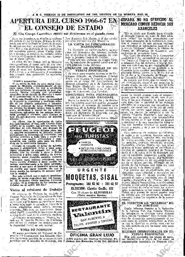 ABC MADRID 23-09-1966 página 43
