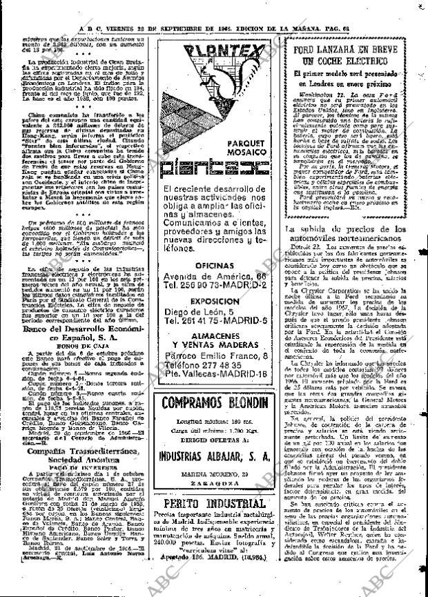ABC MADRID 23-09-1966 página 69