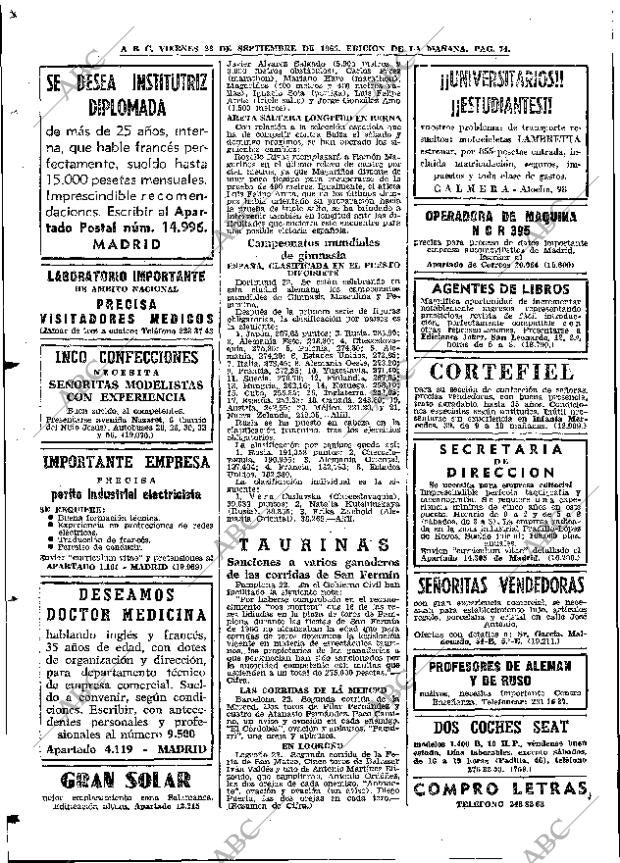 ABC MADRID 23-09-1966 página 74