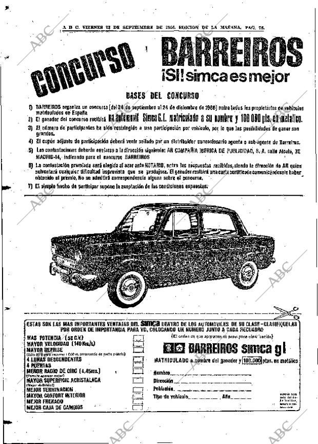 ABC MADRID 23-09-1966 página 76