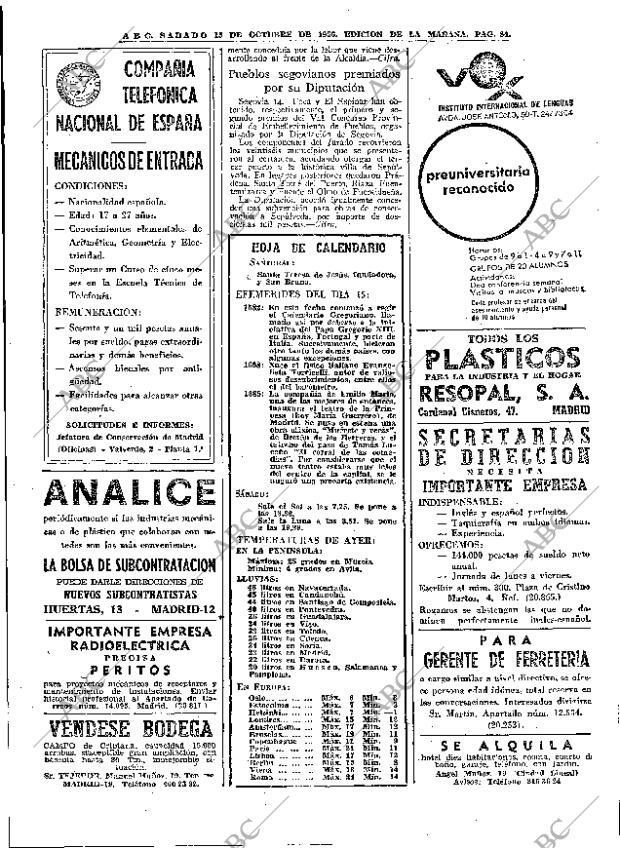 ABC MADRID 15-10-1966 página 84