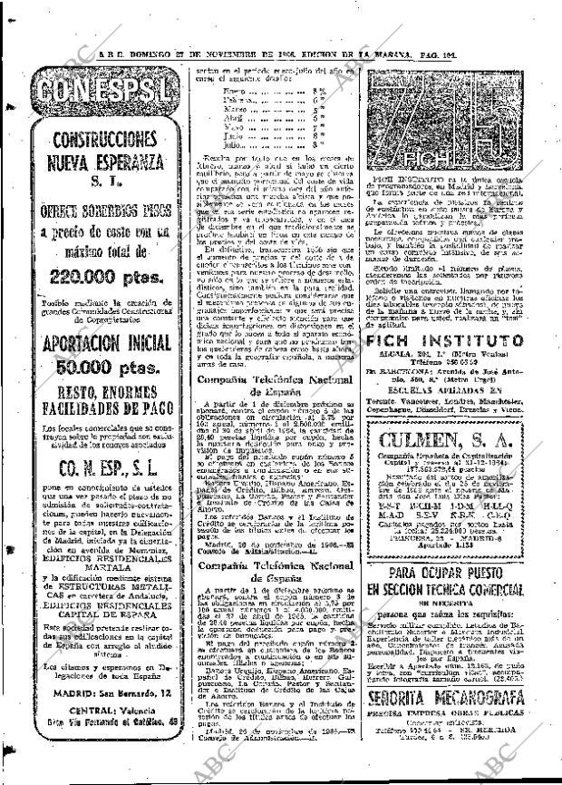 ABC MADRID 27-11-1966 página 106