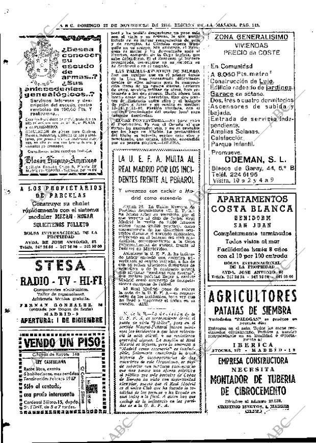 ABC MADRID 27-11-1966 página 112