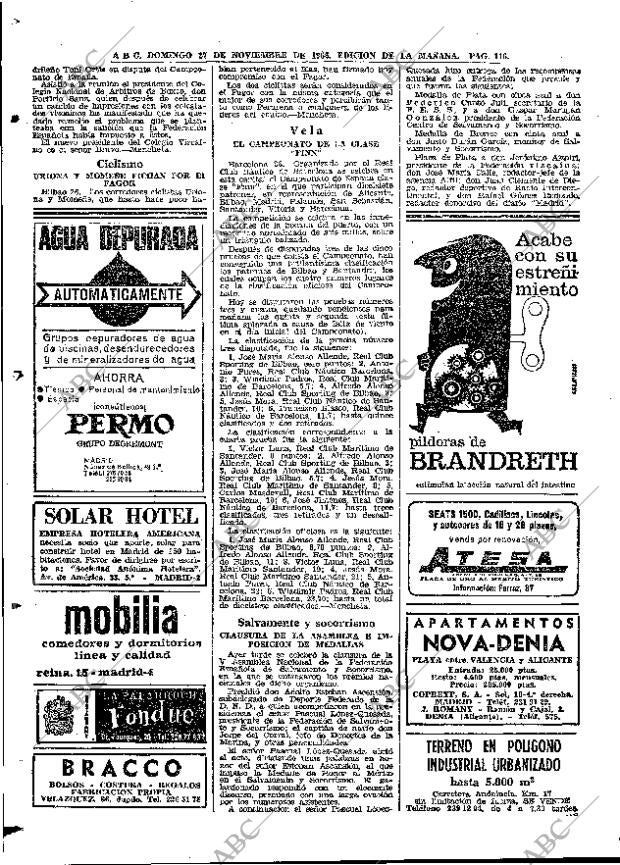 ABC MADRID 27-11-1966 página 116