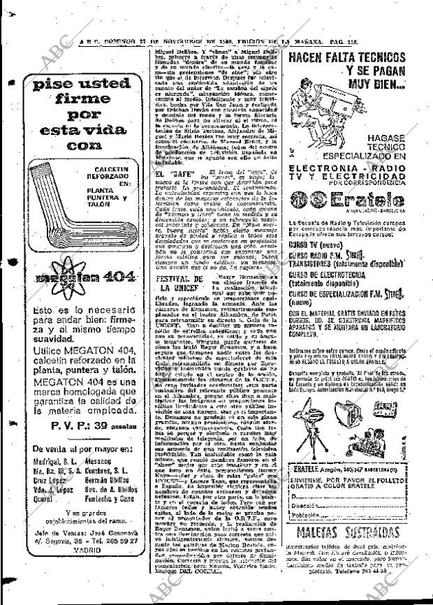 ABC MADRID 27-11-1966 página 118