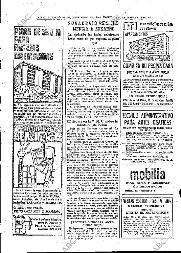 ABC MADRID 27-11-1966 página 68
