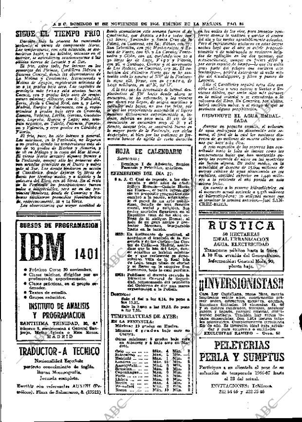 ABC MADRID 27-11-1966 página 86