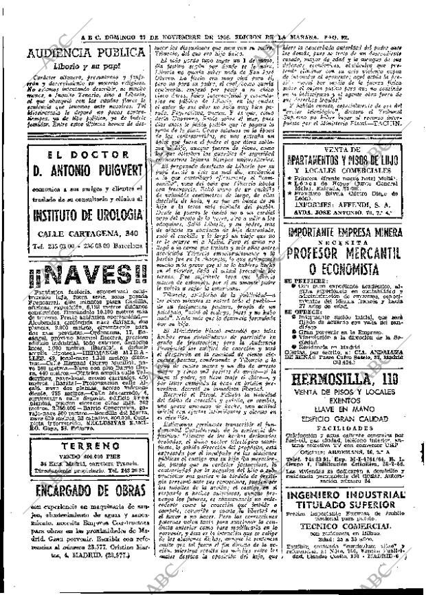 ABC MADRID 27-11-1966 página 92