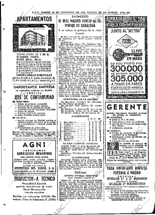 ABC MADRID 29-11-1966 página 106