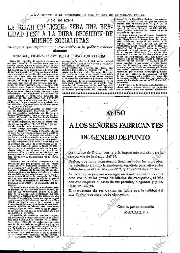 ABC MADRID 29-11-1966 página 65